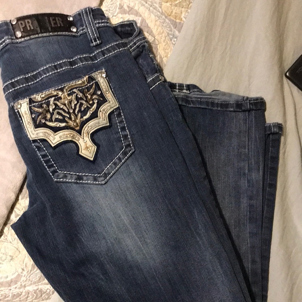 Premier Blue Denim Jeans with Embroidered Pocket
